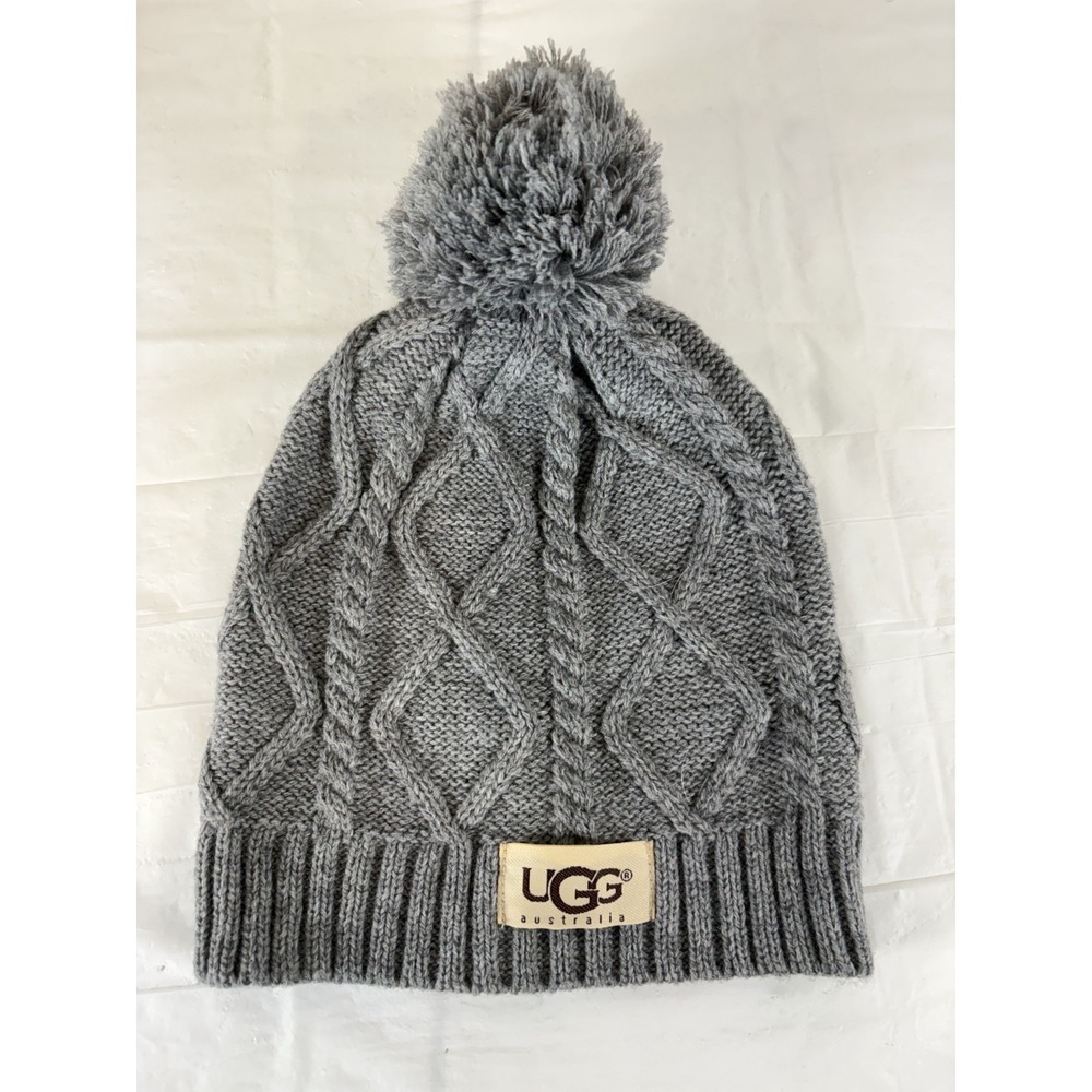 UGG Knit Hat Beanie - Grey Winter - One Size O/S - Picture 1 of 6